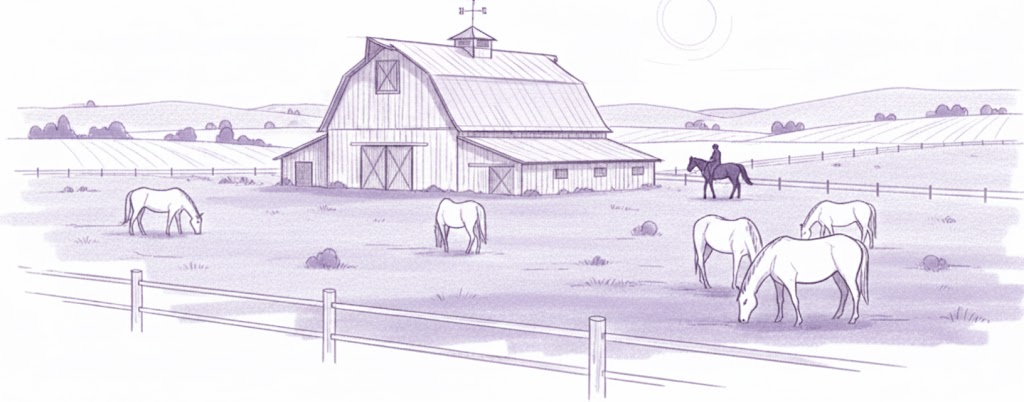 Equestrian countryside scene