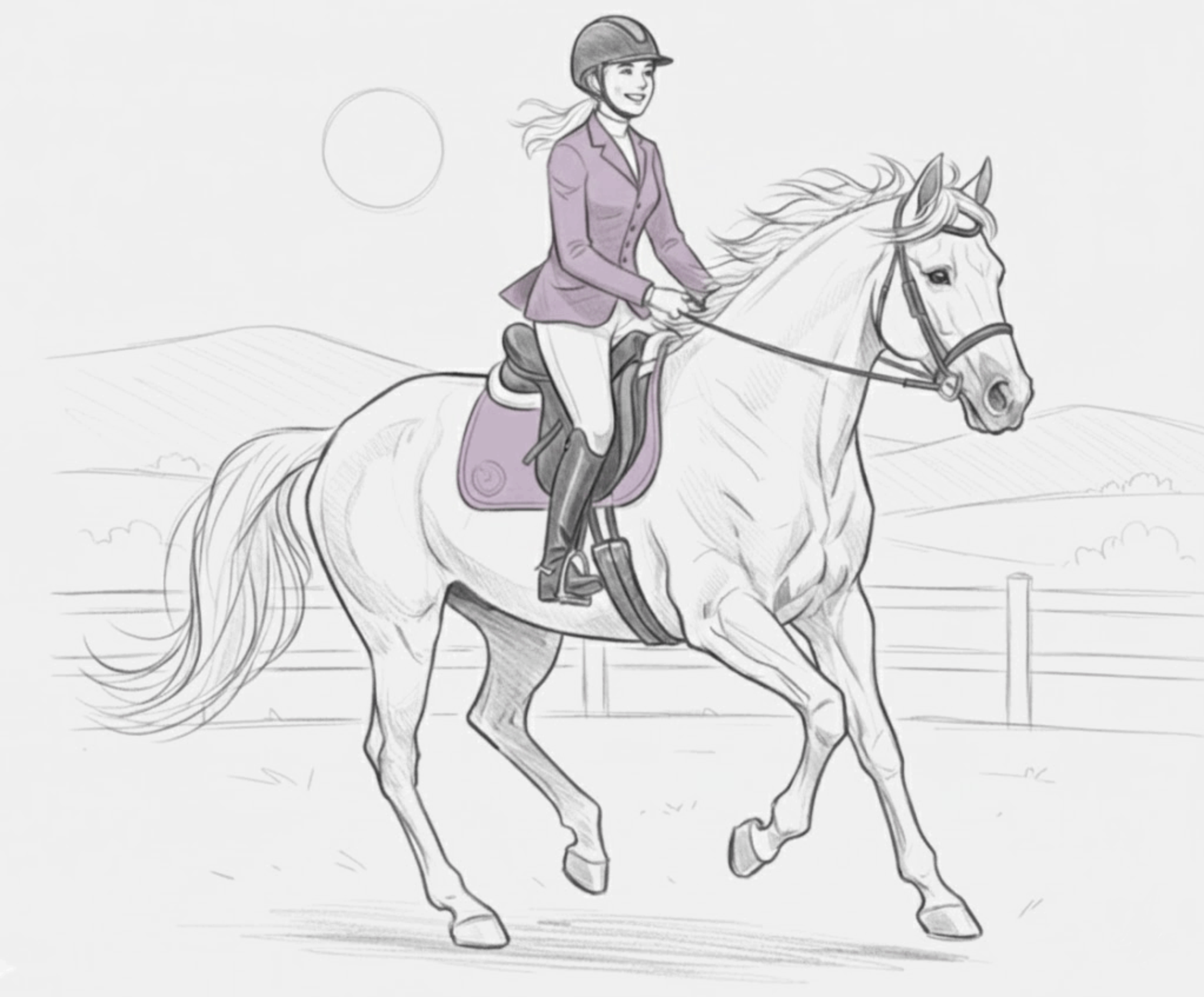 Equestrian training and barn management illustration